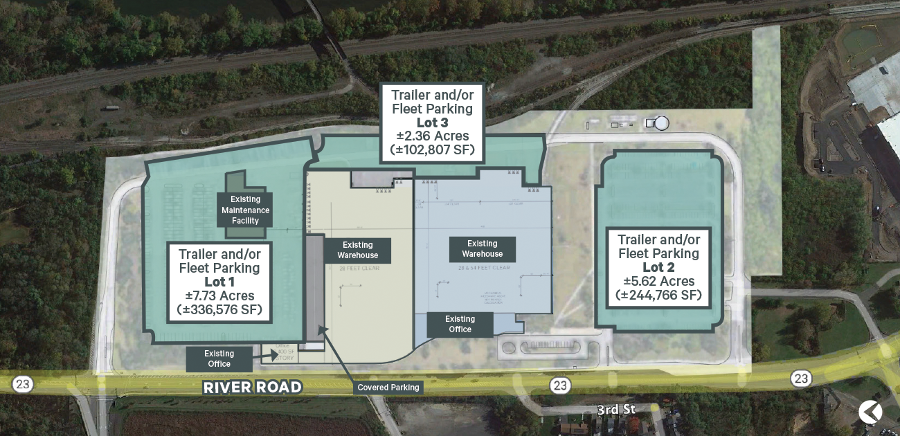 15.71 Acres of Paved Trailer and/or Fleet Parking